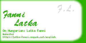 fanni latka business card